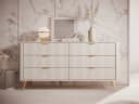 Compleo Schubkastenkommode 6 Schubladen Beige Glamour-Design Bild 1