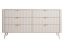 Compleo Schubkastenkommode 6 Schubladen Beige Glamour-Design Bild 3