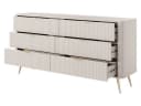 Compleo Schubkastenkommode 6 Schubladen Beige Glamour-Design Bild 4