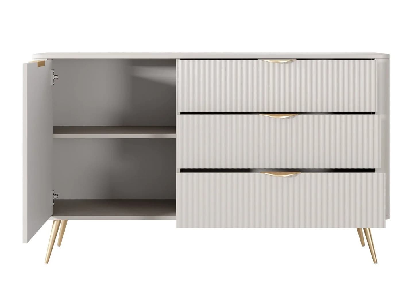 Compleo Kommode Modern Beige mit Schubladen und Drehtür - Bild 5