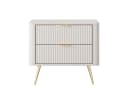 Compleo Nachttisch BELLO Lamellen Beige 2 Schubladen Bild 3
