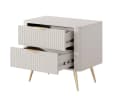 Compleo Nachttisch BELLO Lamellen Beige 2 Schubladen Bild 4