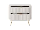 Compleo Nachttisch BELLO Lamellen Beige 2 Schubladen Bild 5