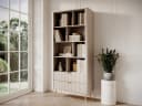 Compleo Bücherregal BELLO Beige Glamour-Stil mit Schubladen Bild 1