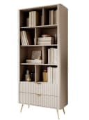 Compleo Bücherregal BELLO Beige Glamour-Stil mit Schubladen Bild 2