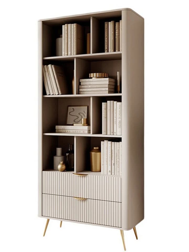 Compleo Bücherregal BELLO Beige Glamour-Stil mit Schubladen - Bild 2