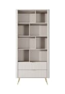 Compleo Bücherregal BELLO Beige Glamour-Stil mit Schubladen Bild 4