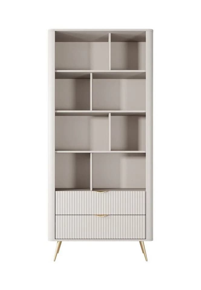 Compleo Bücherregal BELLO Beige Glamour-Stil mit Schubladen - Bild 4
