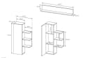 Compleo Wohnwand MONIAS TV-Lowboard 2x Schrank hängend Regal Beige Bild 4