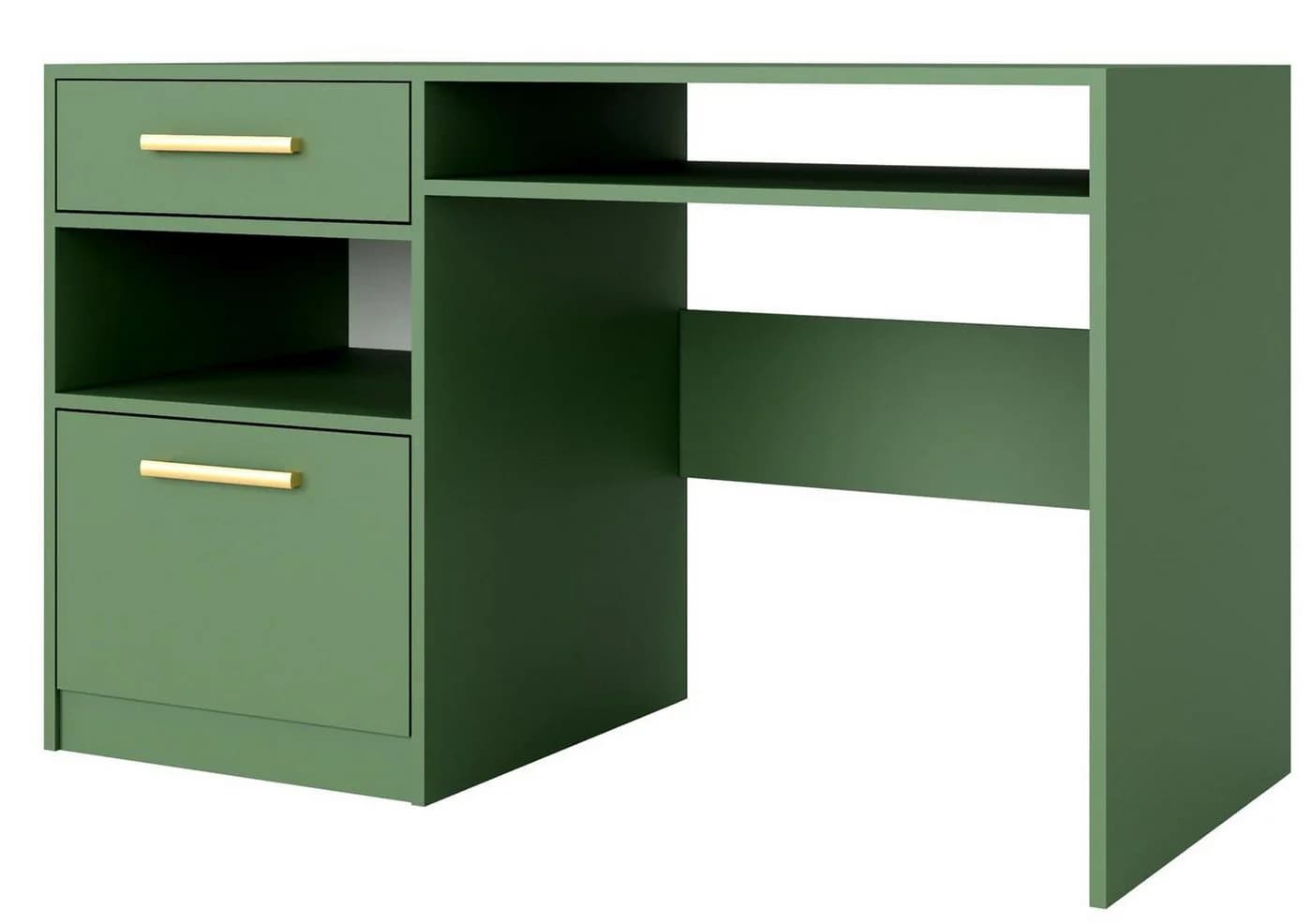 Compleo Schreibtisch ALEX II mit Schublade und Tür, Grün/Gold, Modernes Design - Bild 2