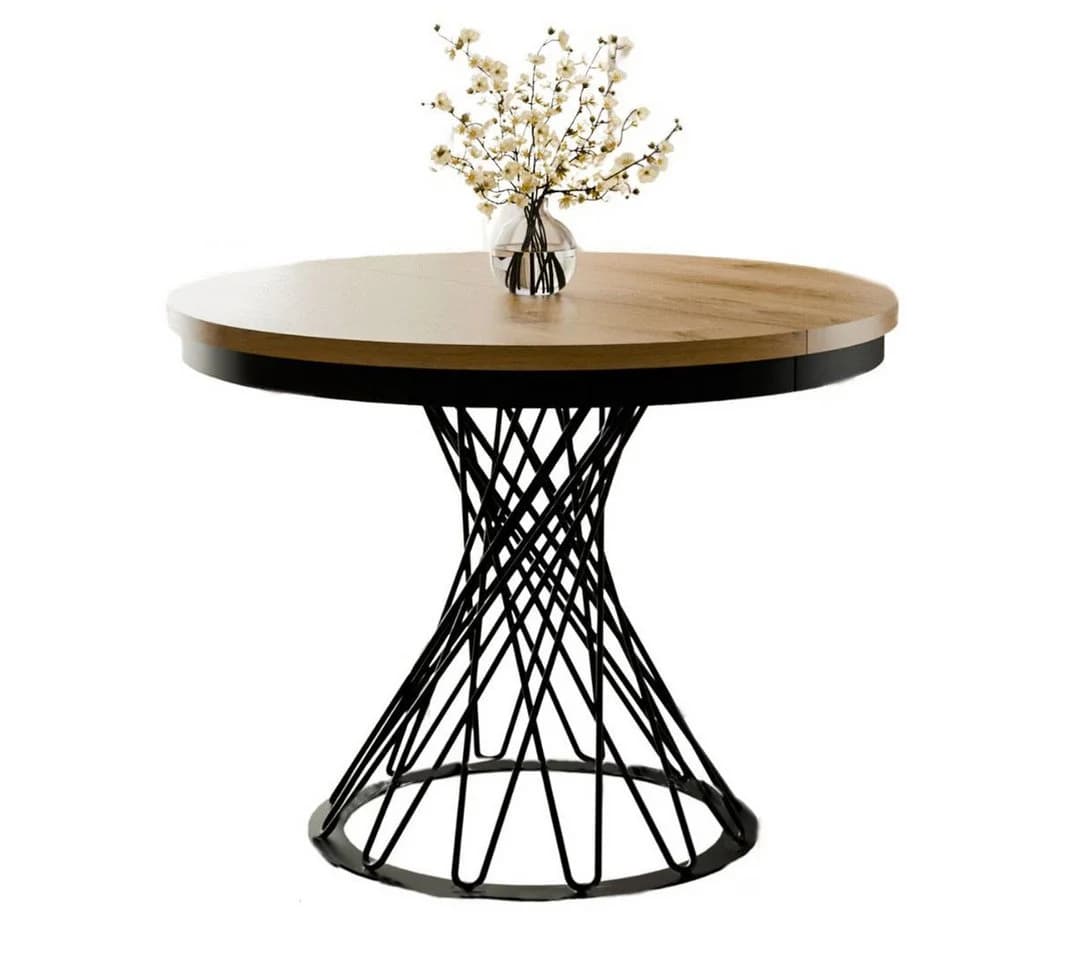 Compleo Esstisch Runder Ausziehtisch Loft Stil Eiche Craft