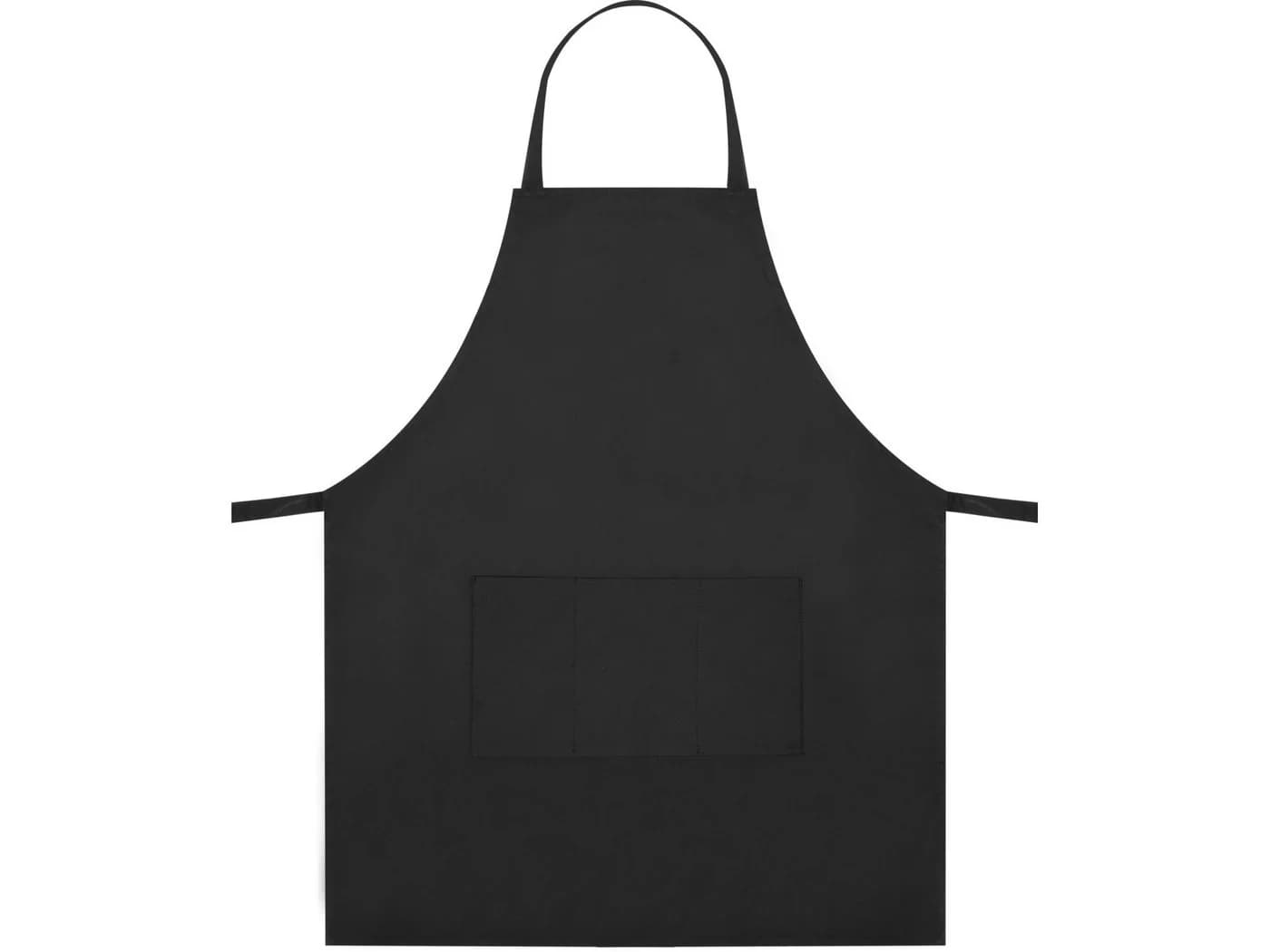 TRIZERATOP Grillschürze aus Baumwolle mit 3 Taschen, Schwarz