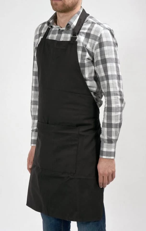 TRIZERATOP Grillschürze aus Baumwolle mit 3 Taschen, Schwarz - Bild 3