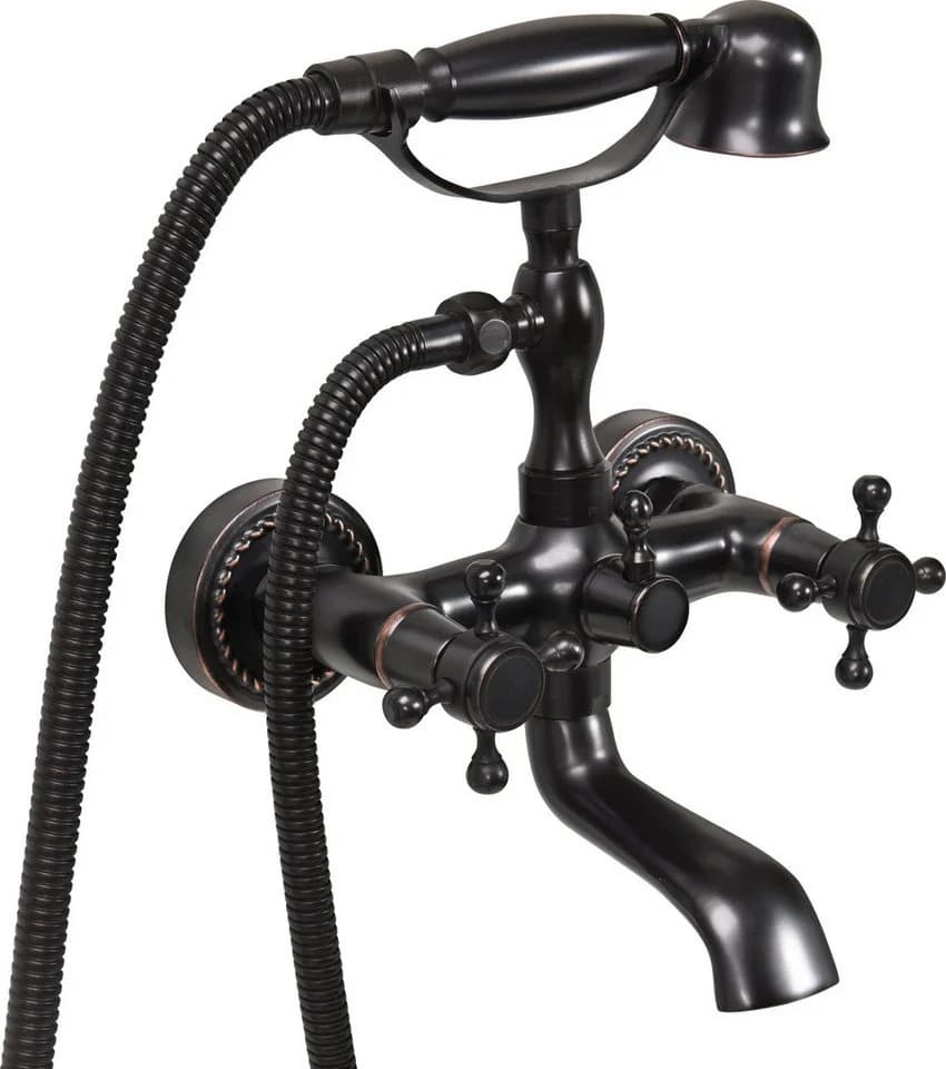TRIZERATOP Wannenarmatur RETRO BLACK Schwarz Badewannenarmatur
