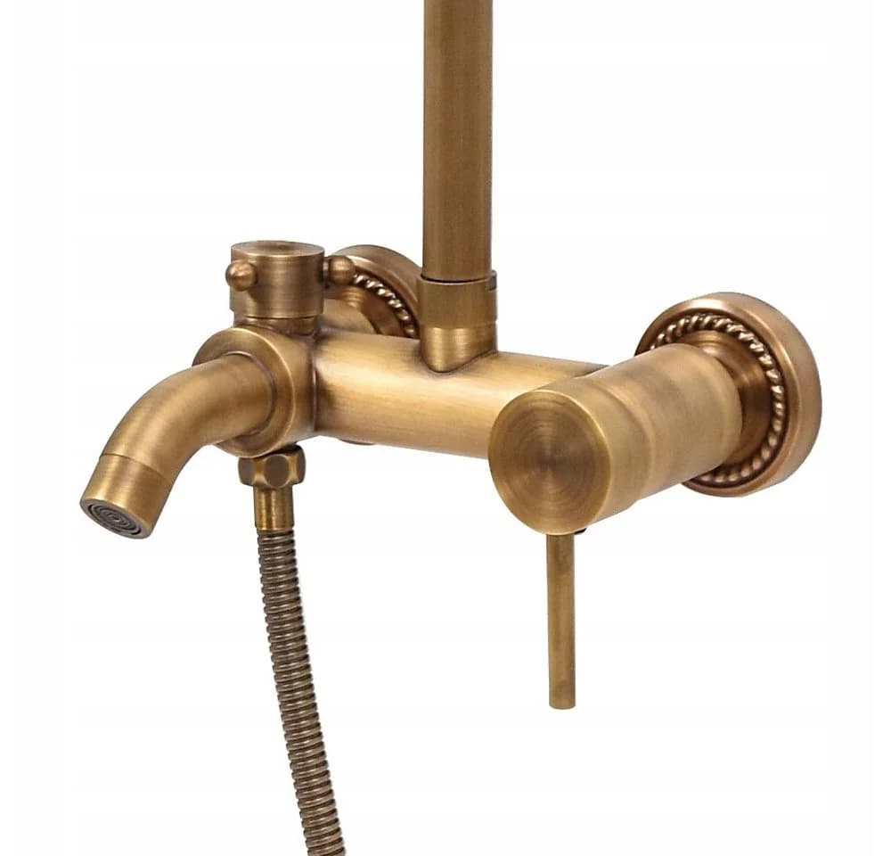 TRIZERATOP Duschsäule RETRO BRONZE mit Regenbrause und Luftsprudler - Bild 3