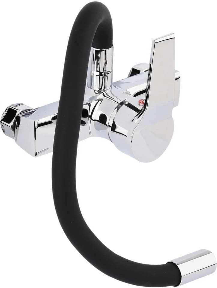 TRIZERATOP Flexible Küchenarmatur Wandmontage Schwarz Silikon