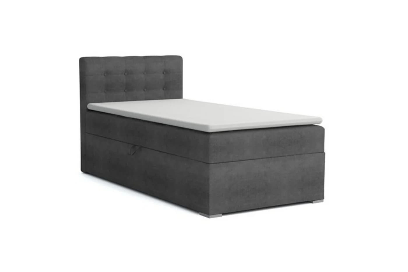 Deine Möbel 24 Boxspringbett JUNG 3 mit Bettkasten & Topper Anthrazit - Bild 2