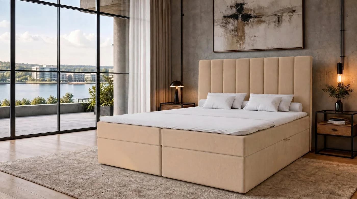 MARPUR Boxspringbett NERO mit 2 Bettkästen & Bonellfederkern H3 - Bild 2