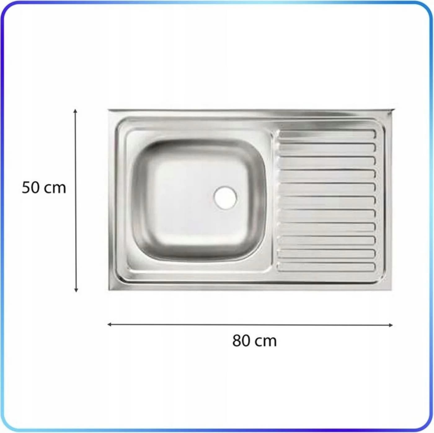 STAMAR Spülenschrank Küchenschrank 80cm Weiß Spüle 50x80 Abtropf Armatur Chrom Set - Bild 5