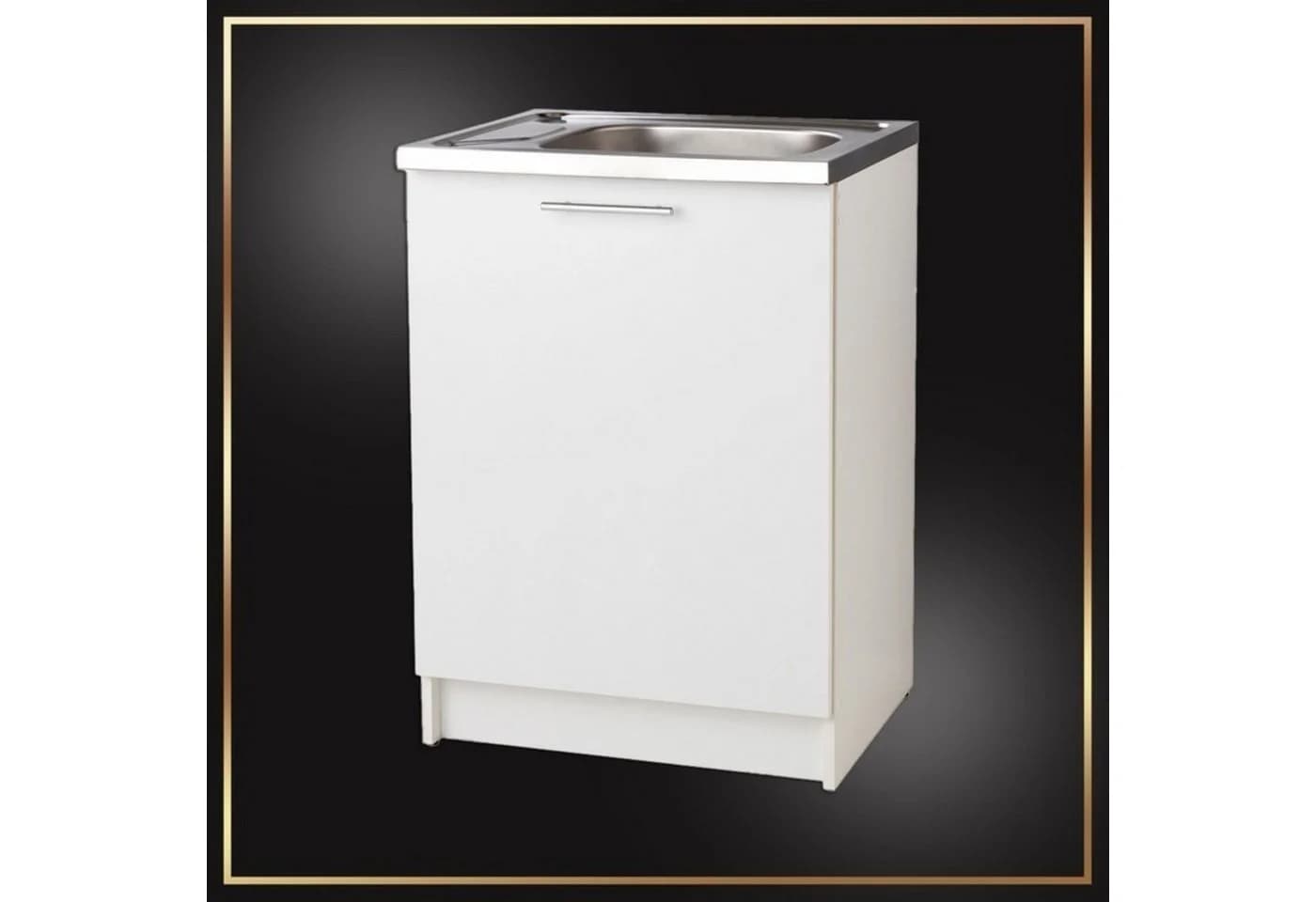 STAMAR Spülenschrank 60cm Weiß mit Spüle und Armatur - Bild 4