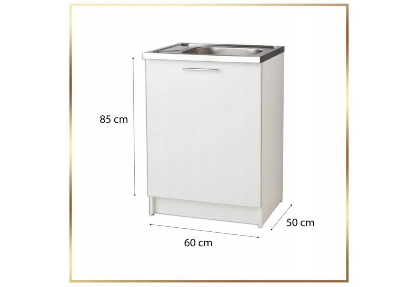 STAMAR Spülenschrank 60cm Weiß mit Spüle und Armatur - Bild 5