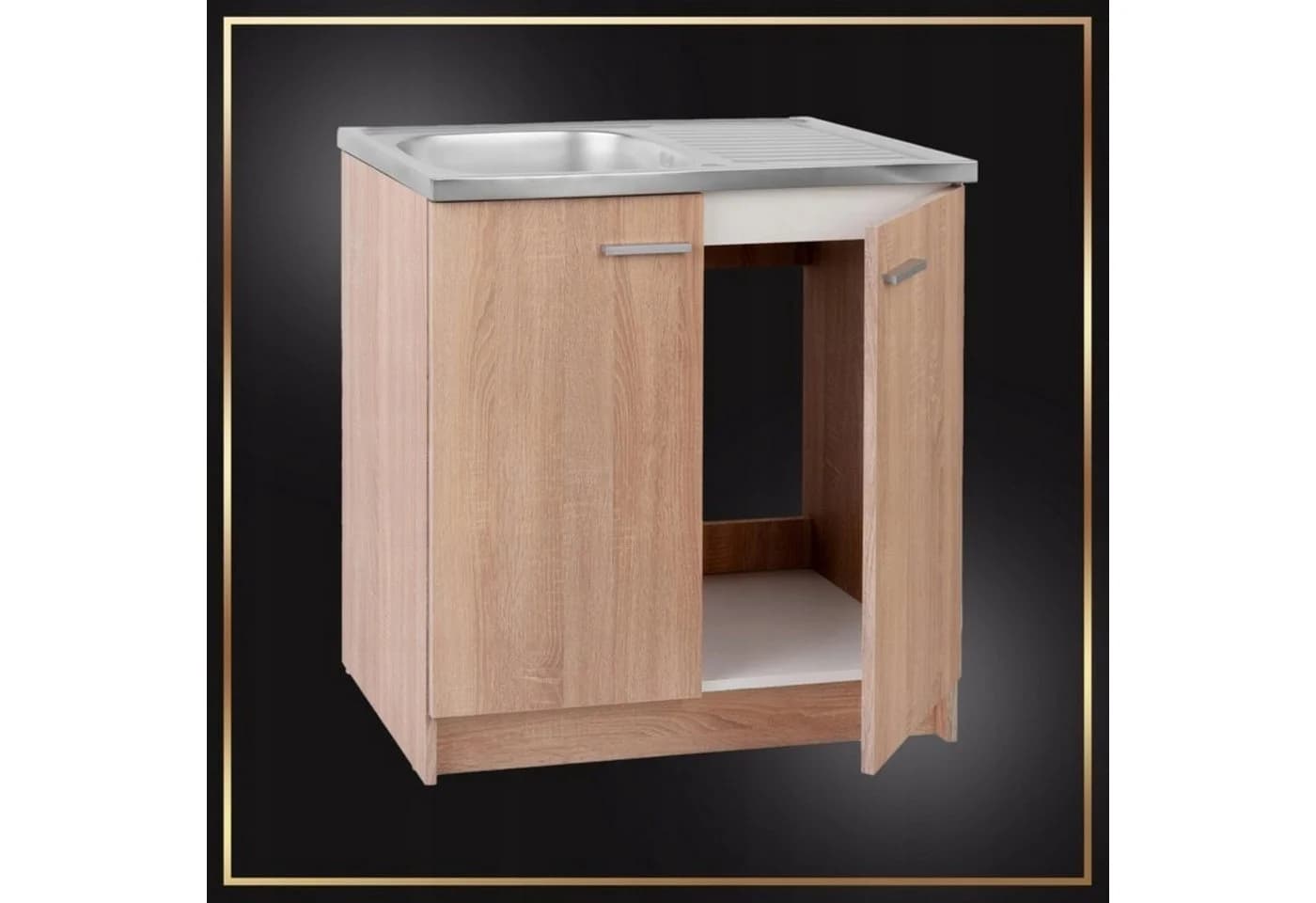STAMAR Spülenschrank Küchenschrank 80cm Sonoma Eiche - Bild 3