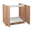 STAMAR Küchenschrank 80cm Goldene Eiche mit Edelstahl-Spüle und Wandarmatur Bild 3
