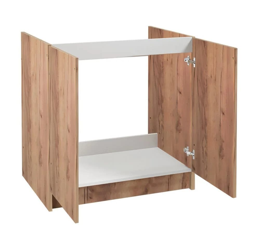 STAMAR Küchenschrank 80cm Goldene Eiche mit Edelstahl-Spüle und Wandarmatur - Bild 3