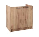 STAMAR Küchenschrank 80cm Goldene Eiche mit Edelstahl-Spüle und Wandarmatur Bild 4