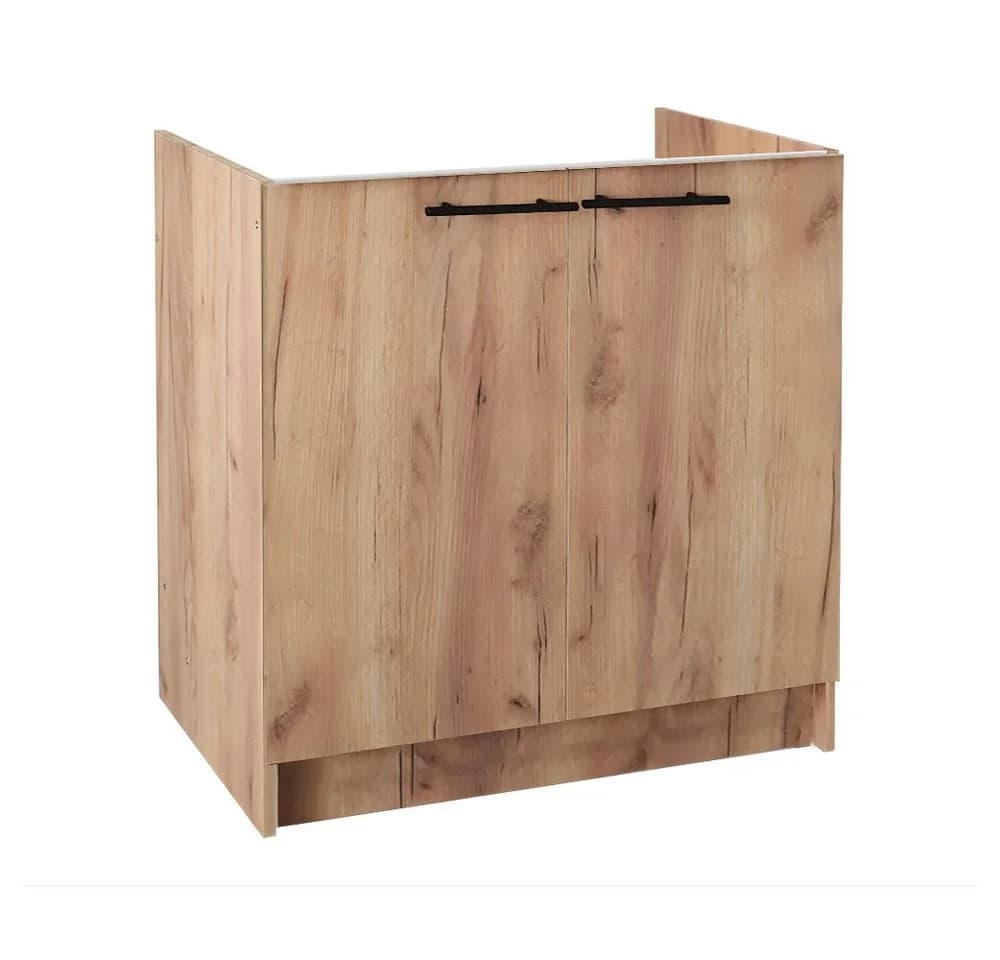 STAMAR Küchenschrank 80cm Goldene Eiche mit Edelstahl-Spüle und Wandarmatur - Bild 4