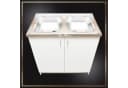 STAMAR Spülenschrank Küchenschrank 80cm Weiß Komplett Set Spüle 2 Kammer Armatur Schwarz Bild 4