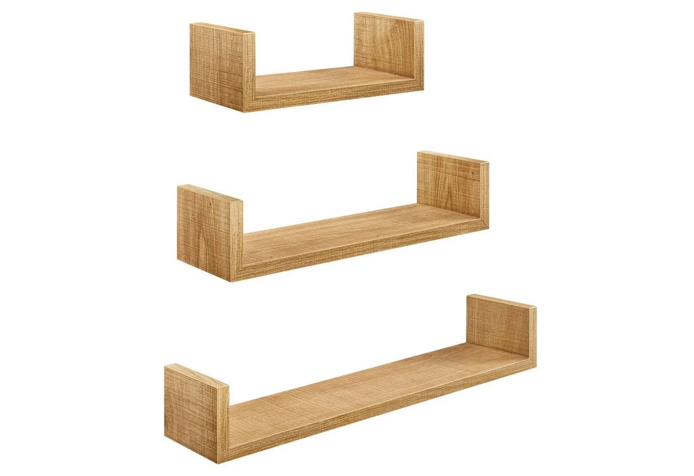 BEGRYF Wandregal 3er-Set Honigbraun Holzwerkstoff Metall - Bild 2