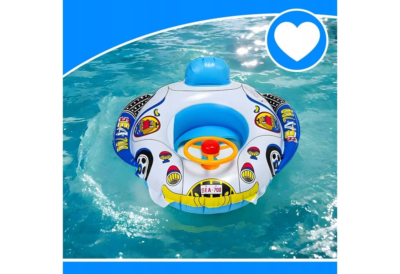 Festivalartikel Aufblasbares Boot mit Hupe und Sitz für Kinder 66 cm - Bild 2