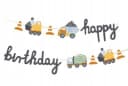 partydeco Happy Birthday Banner Baustellenfahrzeuge Bild 2