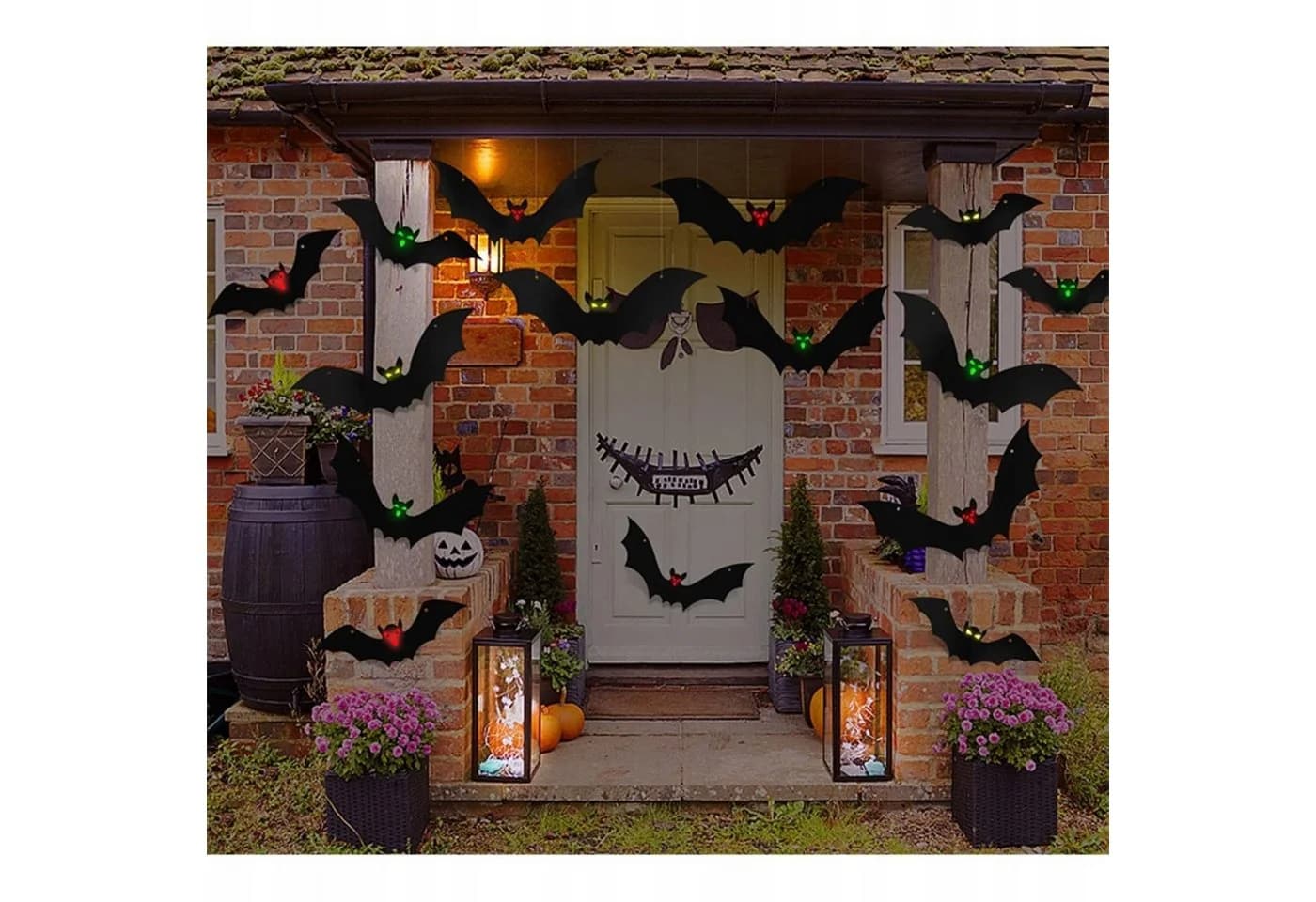 Halloween Fledermaus Girlande mit 15 Stück & reflektierenden Aufklebern - Bild 4