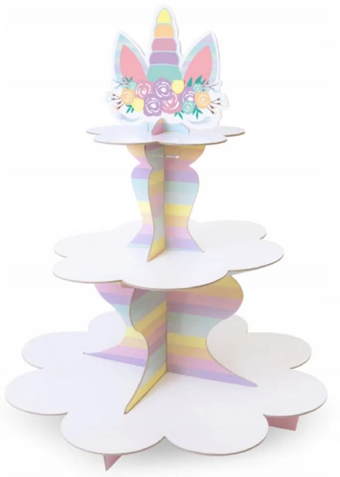 PartyPal Einhorn-Kuchenplatte Weiß Papier - Bild 2