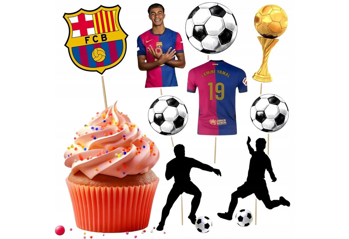 PartyPal Torte-Topper FC Barcelona Yamal 10 Figuren Bunt - Bild 2