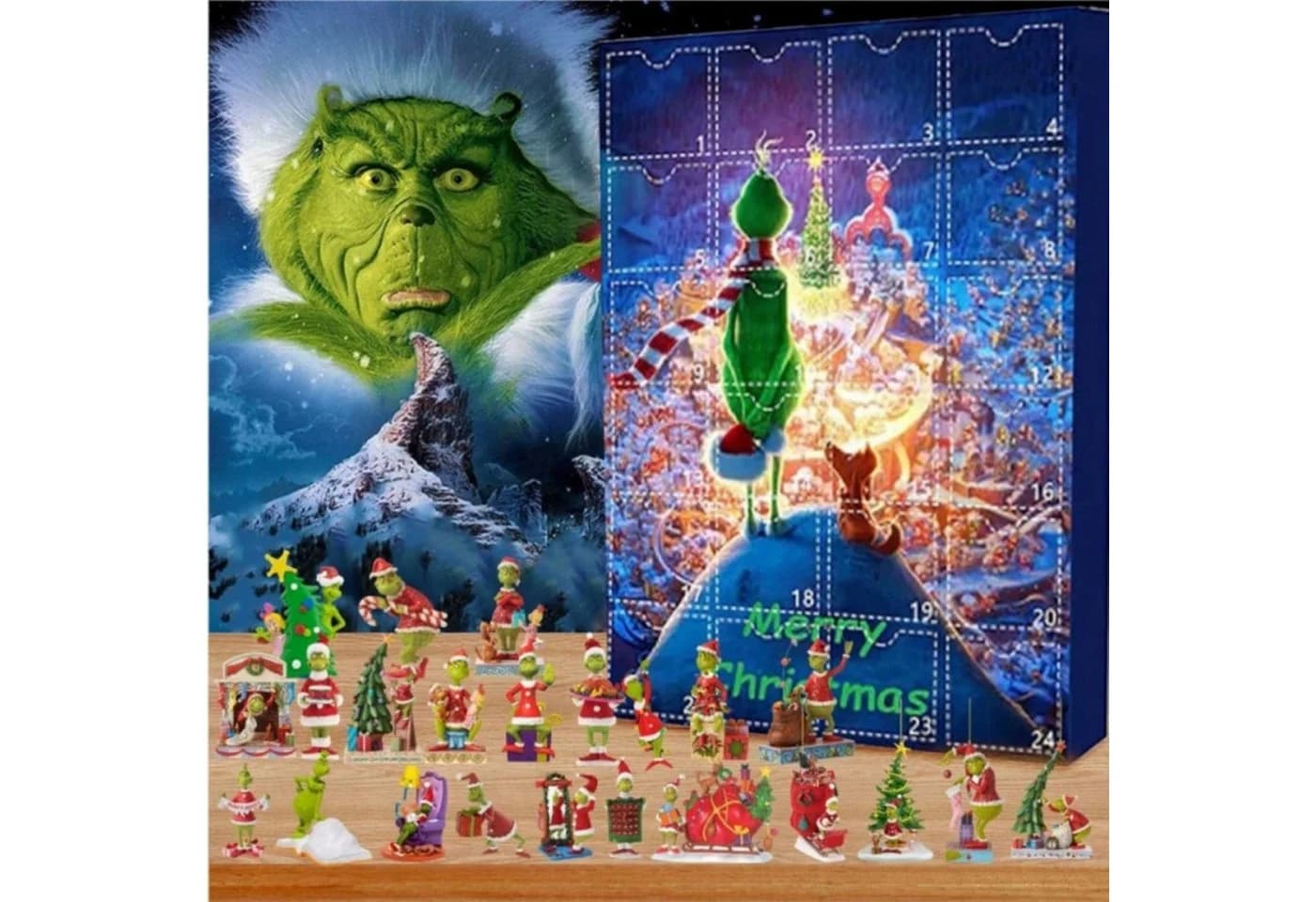 Festivalartikel Grinch Adventskalender 24 Figuren Überraschung Weihnachten - Bild 2