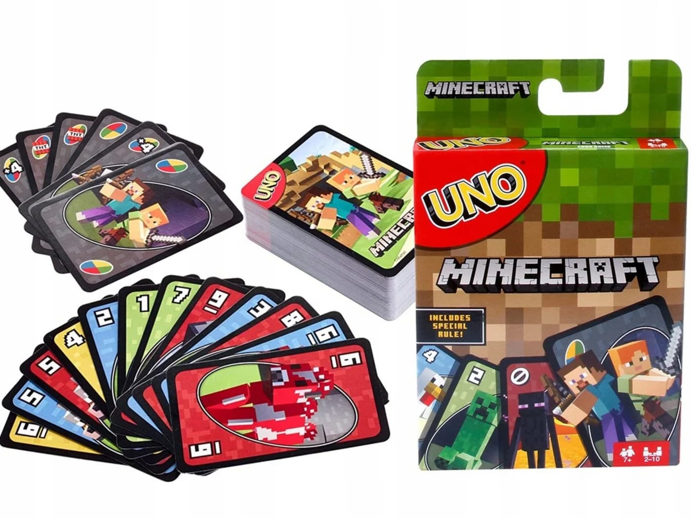 Minecraft UNO Kartenspiel Mattel Familienspiel Kinder Party Spiel - Bild 3