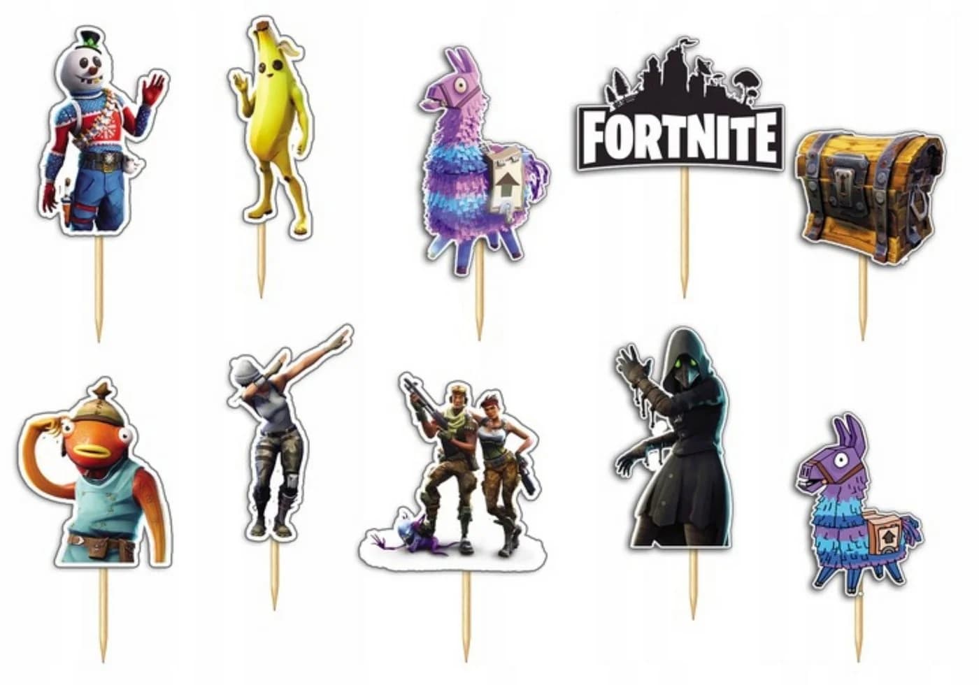 Festivalartikel Tortenstecker Fortnite Set 10x Kuchendeko