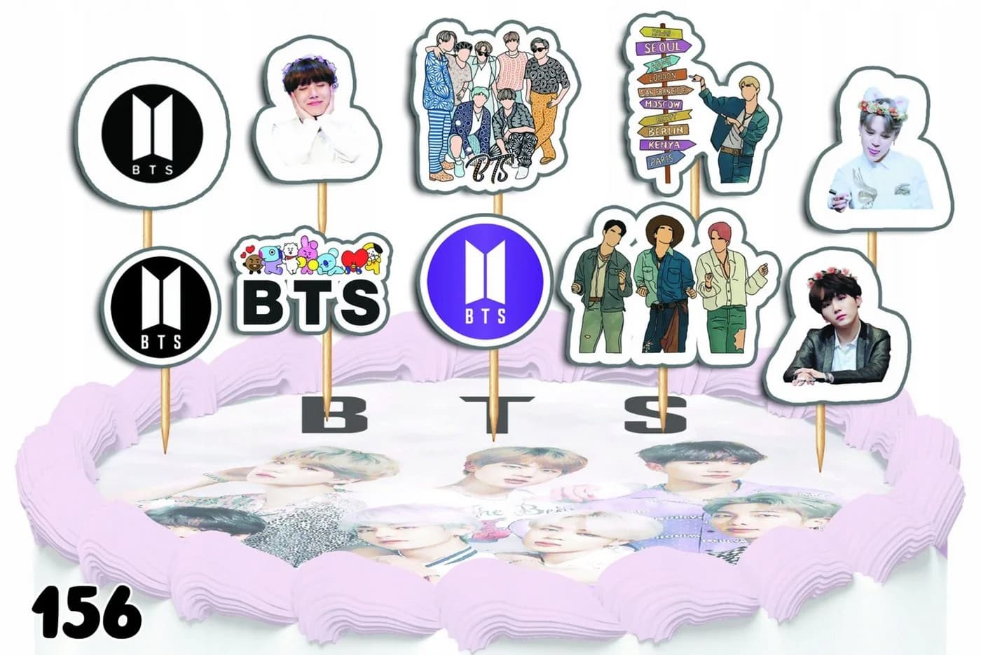BTS KPOP Tortenstecker Set 10-teilig Kuchen Topper - Bild 2