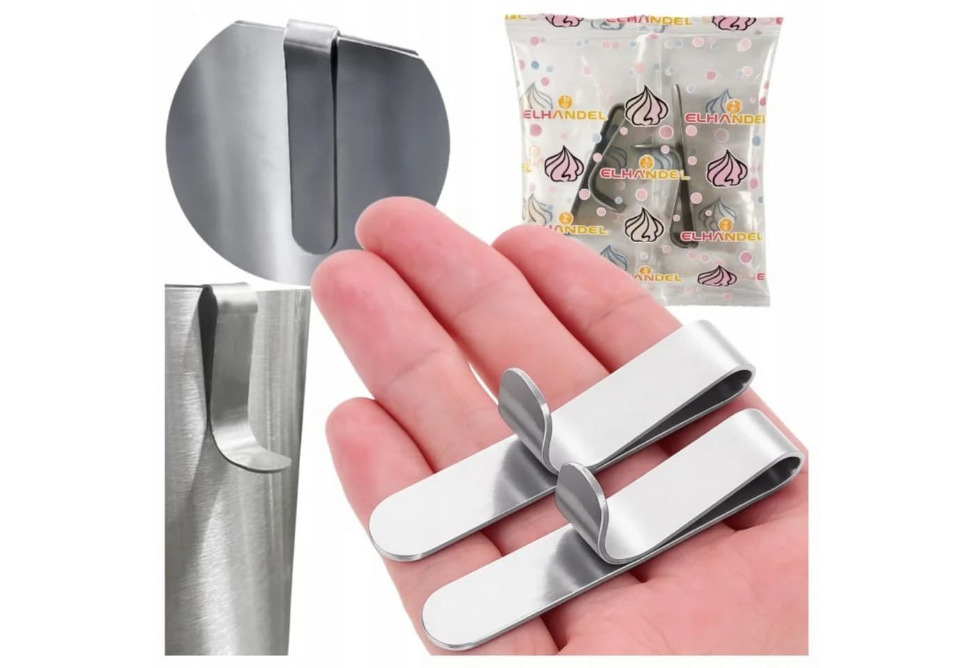 Festivalartikel Tortenring Klammern Edelstahl Silber 2er Set