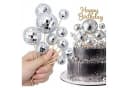 Festivalartikel Tortenstecker 10x Silber Spiegelkugeln Cake Topper Bild 2