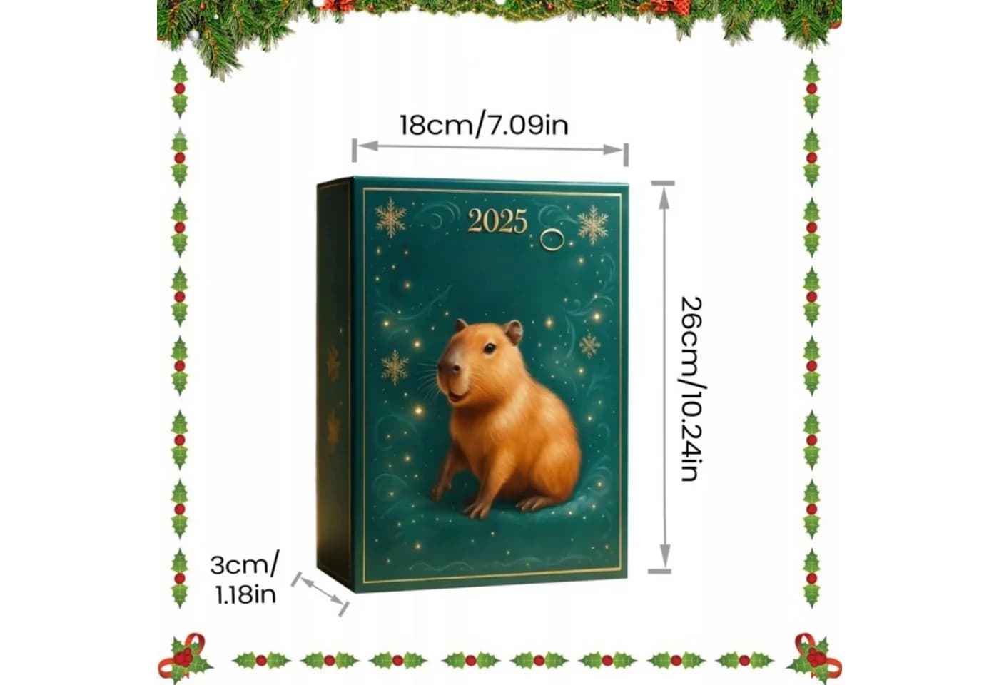 Festivalartikel Adventskalender Capybara 2D 24 Tage Weihnachtsdeko