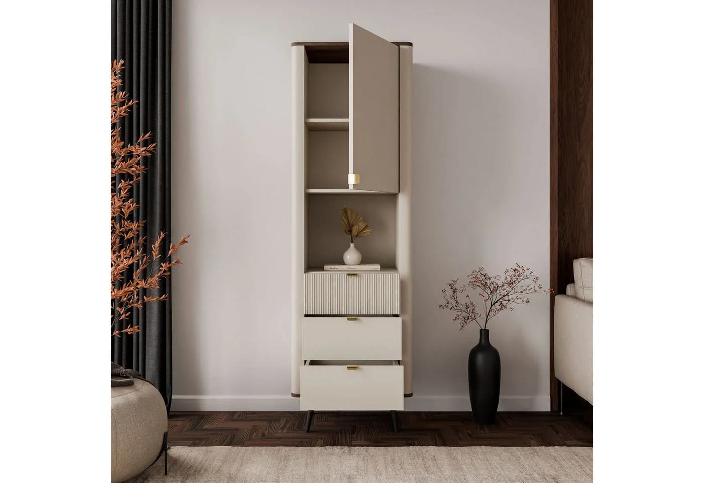 Lookway Regal AUTUMN 1D3S mit Schubladen Beige Braun - Bild 3