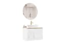 Lookway Badezimmerschrank AURORA GOLD Weiß/Gold Hochglanz mit Schubladen Bild 2