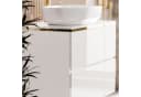 Lookway Badezimmerschrank AURORA GOLD Weiß/Gold Hochglanz mit Schubladen Bild 4