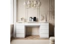 Lookway Schreibtisch AURORA DOUBLE GOLD Weiß Hochglanz mit Schubladen Bild 1