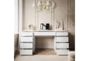 Lookway Schreibtisch AURORA DOUBLE GOLD Weiß Hochglanz mit Schubladen Bild 3