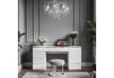Lookway Schreibtisch AURORA DOUBLE Weiß Silber mit Schubladen Bild 1